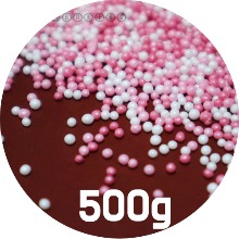 [대용량] 스프링클(핑크구슬레인보우) 500g